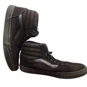 Vans Mens WARD HI Black Canvas Shoes